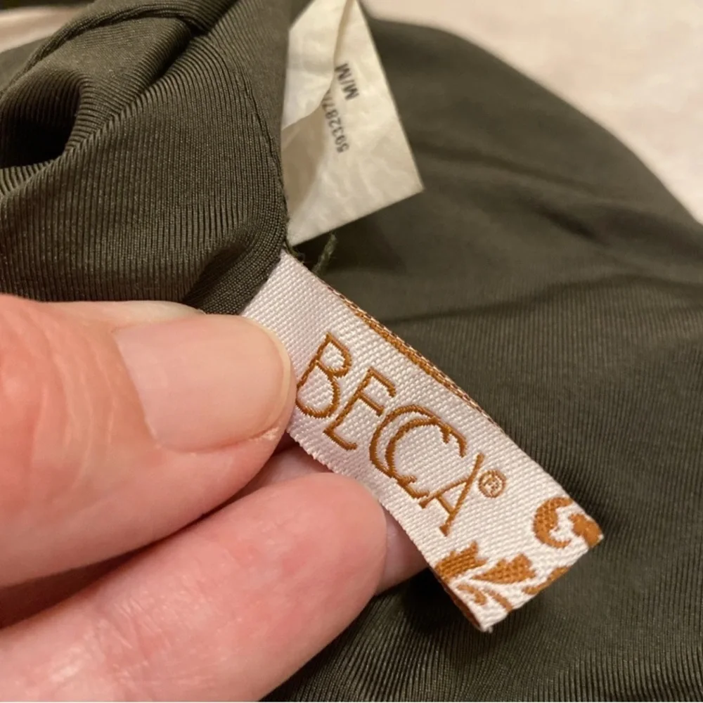 BECCA Olive Bikini Top with Multicolor Ribbons